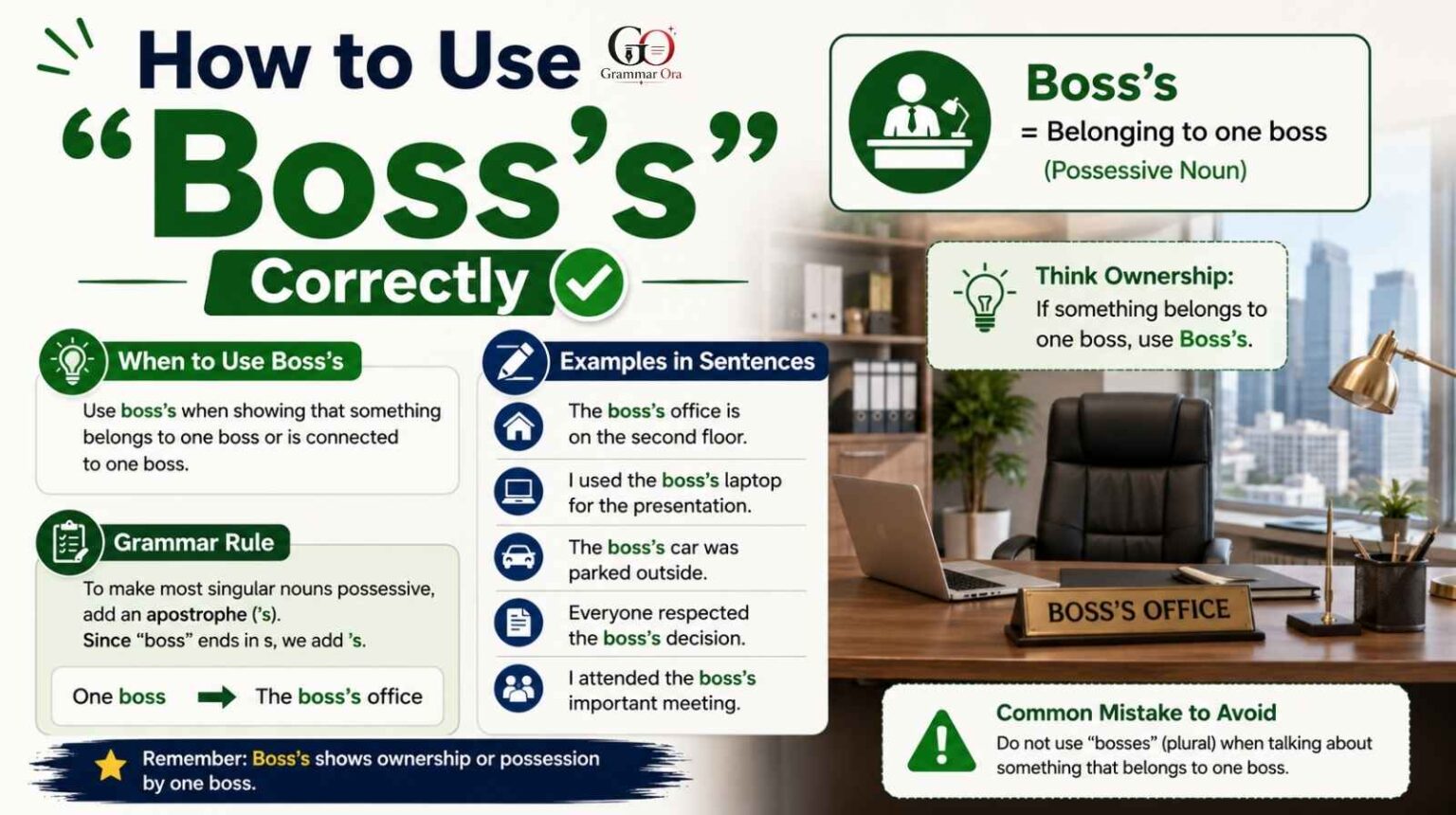 Bosses or Boss’s: Which One Is Correct? Simple Grammar Guide