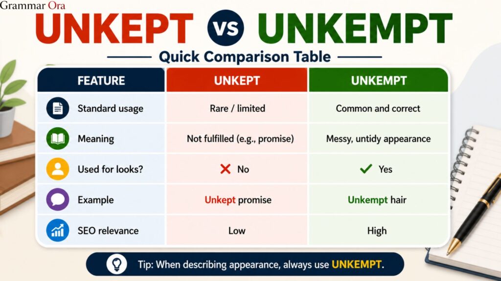 Unkept or Unkempt