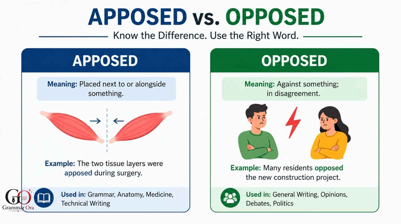 Apposed vs. Opposed