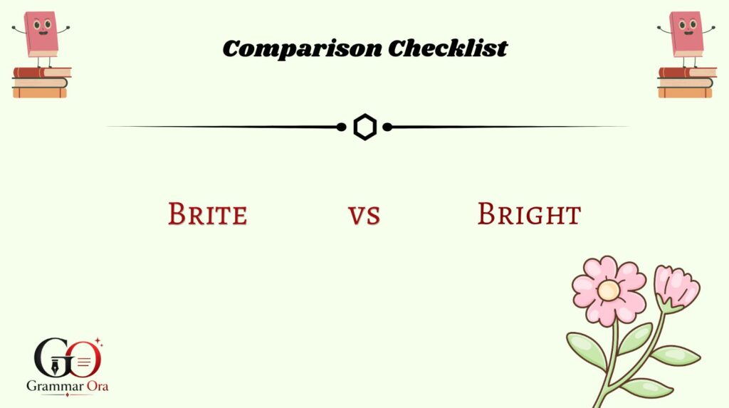 Brite vs. Bright Comparison Checklist