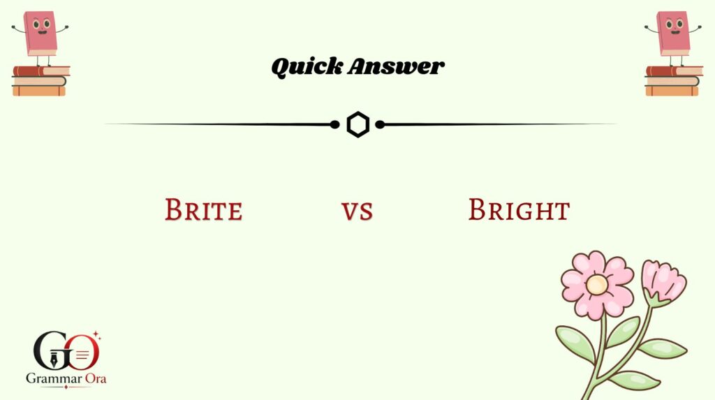 Brite vs. Bright: Quick Answer