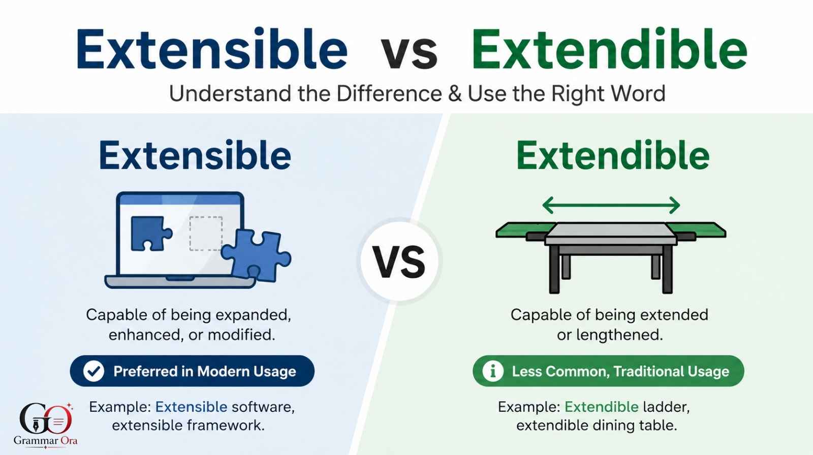 Extensible vs Extendible