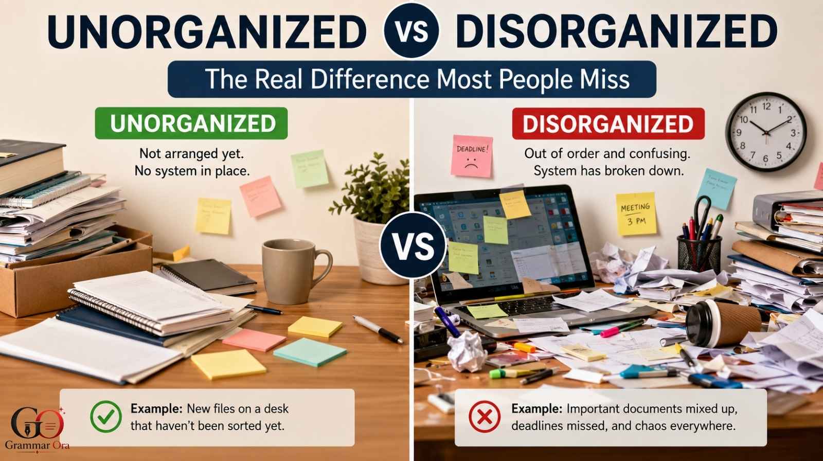 Unorganized vs Disorganized
