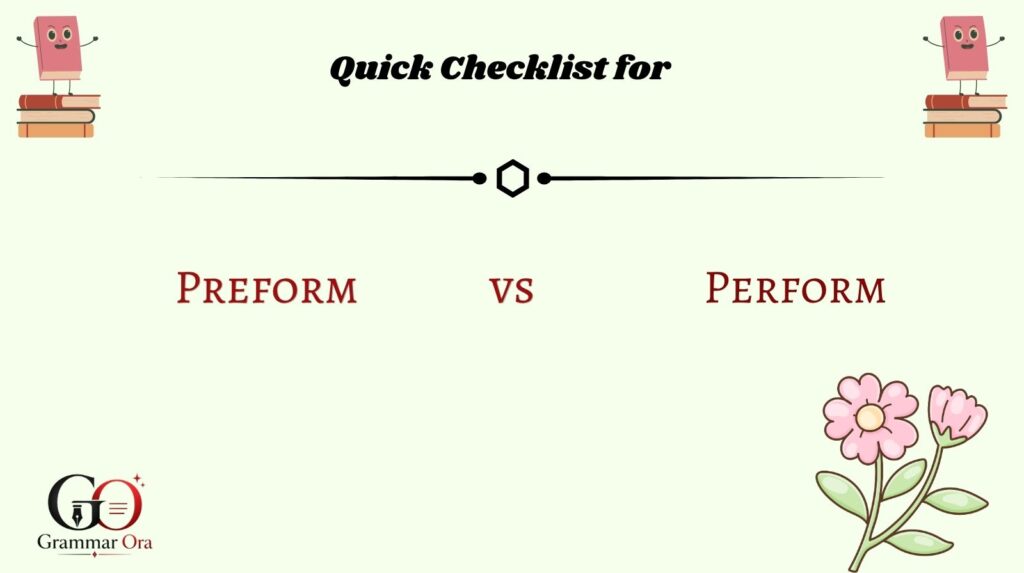 Quick Checklist for
